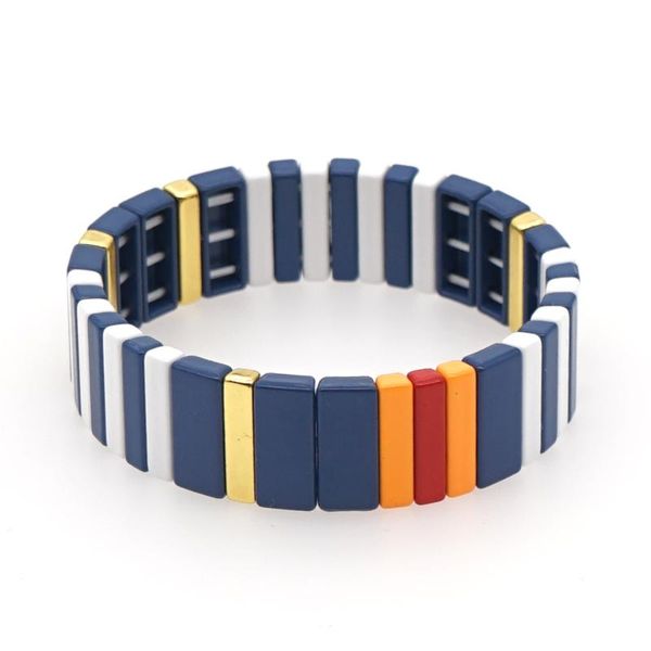 shinus 2020 wholesale women men jewellery alloy enamel bracelet stretch fashion jewelry good quality bohemian bracelets, Black