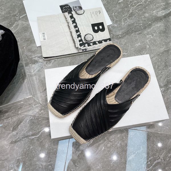 slippers wrinkled hemp rope baotou drag half female summer wear sandals muller shoes fisherman's flat bottom sewn women's, Black
slippers wrinkled hemp rope baotou drag half female summer wear sandals muller shoes fisherman's flat bottom sewn women's, Black