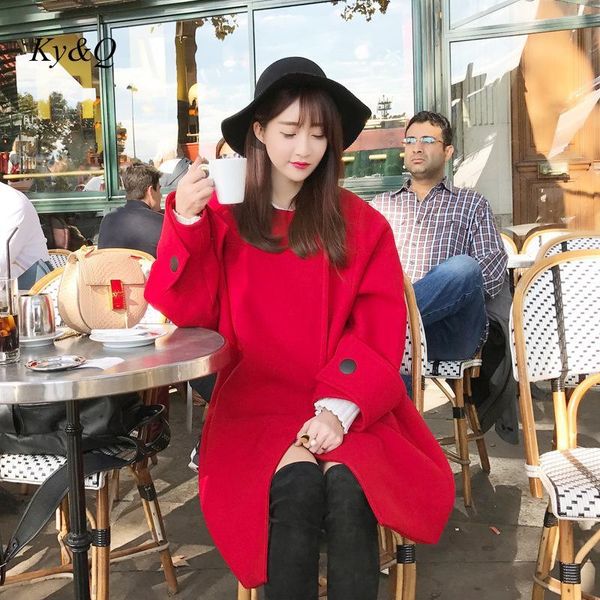 women's jackets runway brand 2021 winter long sleeve red wool coat loose luxury elegant single breasted outwear button fashion clothes, Black;brown
women's jackets runway brand 2021 winter long sleeve red wool coat loose luxury elegant single breasted outwear button fashion clothes, Black;brown