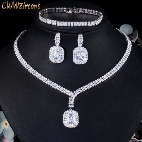 cwwzircons noble exquisite dubai cubic zirconia ladies evening party wedding jewelry sets for brides costume accessories t508, Silver
cwwzircons noble exquisite dubai cubic zirconia ladies evening party wedding jewelry sets for brides costume accessories t508, Silver