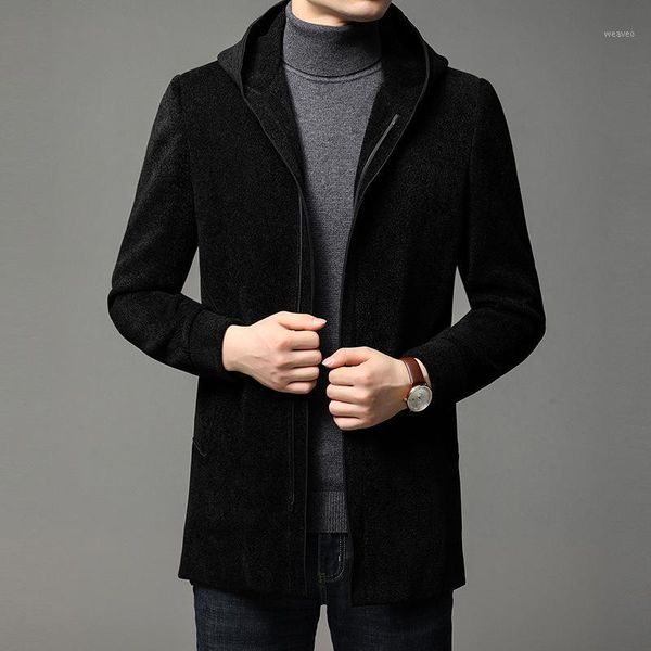 autumn and winter woolen coat male long leisure middle-aged men's thickened men woolen coat wholesale 820281, Black
autumn and winter woolen coat male long leisure middle-aged men's thickened men woolen coat wholesale 820281, Black
