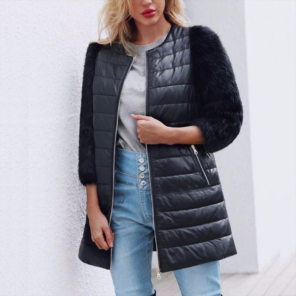2020 fashion women jacket and coats new female pu leather faux fur patchwork long coat ladies winter warm black jackets
2020 fashion women jacket and coats new female pu leather faux fur patchwork long coat ladies winter warm black jackets