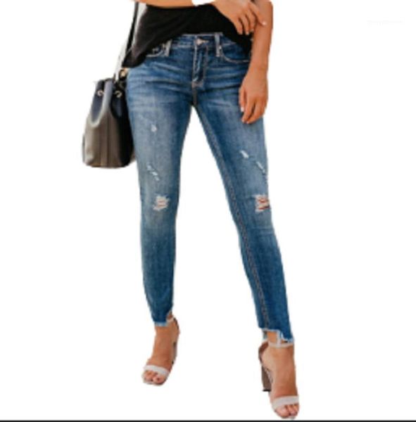 women stretch ripped distressed skinny high waist denim pants shredded jeans trousers1, Blue
women stretch ripped distressed skinny high waist denim pants shredded jeans trousers1, Blue