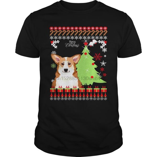 men tshirt merry christmas corgi t shirt women t-shirt tees sport hooded sweatshirt hoodie