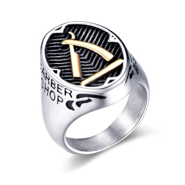 stainless steel ring gold black 3 colors hip hop men's razor rings barber shop accessories, Golden;silver
stainless steel ring gold black 3 colors hip hop men's razor rings barber shop accessories, Golden;silver