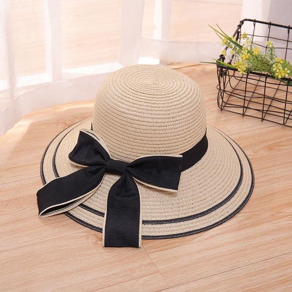 wide brim hats sun hat big black bow summer for women foldable straw beach panama visor femme female, Blue;gray
wide brim hats sun hat big black bow summer for women foldable straw beach panama visor femme female, Blue;gray