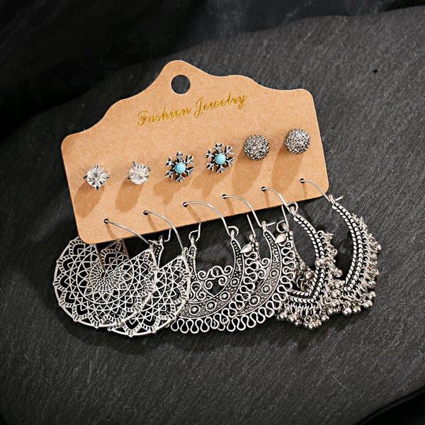 dangle & chandelier 6pcs/lot women's ethnic silver color alloy earrings gypsy fashion 2021 ear charm tassel ladies jewelry
dangle & chandelier 6pcs/lot women's ethnic silver color alloy earrings gypsy fashion 2021 ear charm tassel ladies jewelry