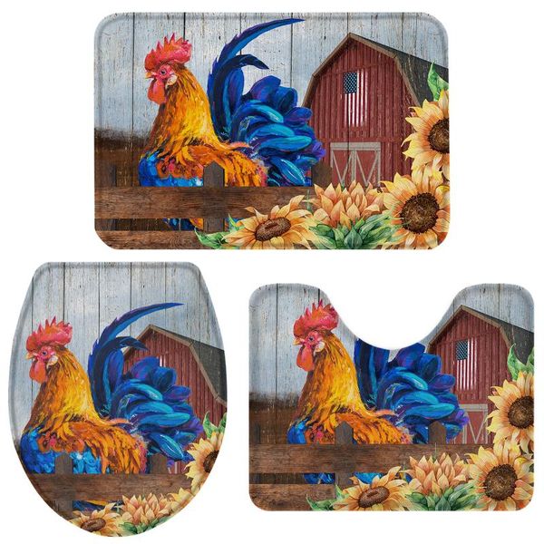 bath accessory set rooster sunflower farm idyllic bathroom toilet cover mat pedestal rug non-slip accessories home doormat
bath accessory set rooster sunflower farm idyllic bathroom toilet cover mat pedestal rug non-slip accessories home doormat