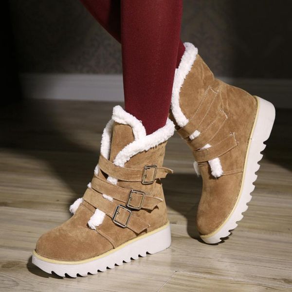 brand new big size 43 female snow boots flock comfy keep warm plush flat heel buckles fashion winter boots shoes women, Black
brand new big size 43 female snow boots flock comfy keep warm plush flat heel buckles fashion winter boots shoes women, Black