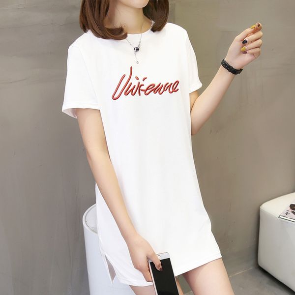 2020 new korean version summer loose medium length 200 kg casual short sleeve for women fattening t-shirt and increasing t-shirt for women q, White
2020 new korean version summer loose medium length 200 kg casual short sleeve for women fattening t-shirt and increasing t-shirt for women q, White