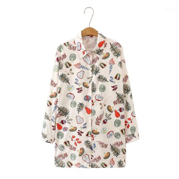 2020 spring &fall carton cute fruit & vegetable print long sleeve blouse1, White
2020 spring &fall carton cute fruit & vegetable print long sleeve blouse1, White