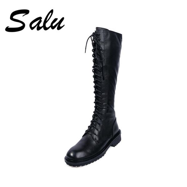 salu winter women genuine leather warm kne boots rome punk square heels short riding boots zipper office basic shoes woman, Black
salu winter women genuine leather warm kne boots rome punk square heels short riding boots zipper office basic shoes woman, Black