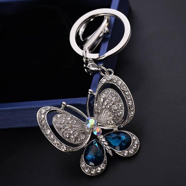 red blue crystal butterfly keychain glitter rhinestone metal key ring for women fashion chic bag pendant backpack accessories, Silver
red blue crystal butterfly keychain glitter rhinestone metal key ring for women fashion chic bag pendant backpack accessories, Silver
