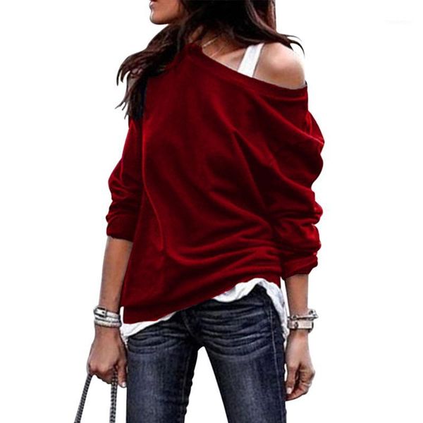 autumn women t-shirt off shoulder pullover long sleeves solid t-shirts for women1, White
autumn women t-shirt off shoulder pullover long sleeves solid t-shirts for women1, White