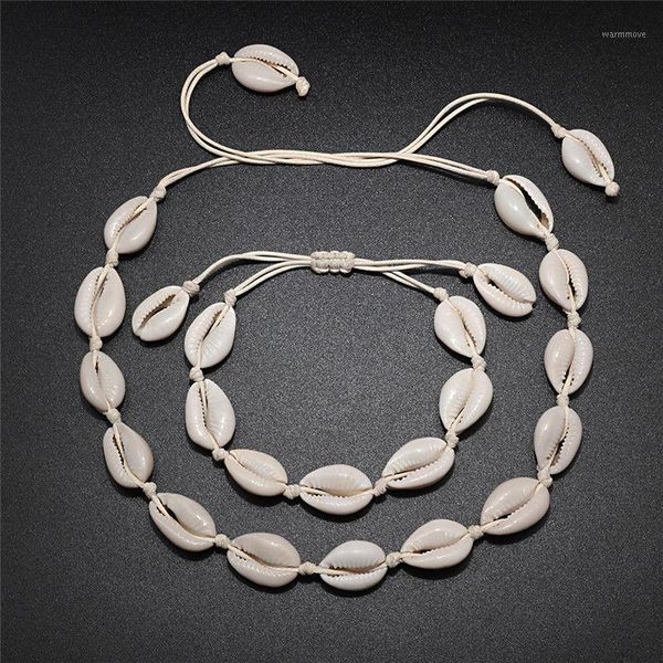 Summer Beach Natural Shells Bracelet Necklace Set For Women Simple Collar Adjustable Hand Knitted Cord Female Choker Bangle Gift1, Golden;silver
Summer Beach Natural Shells Bracelet Necklace Set For Women Simple Collar Adjustable Hand Knitted Cord Female Choker Bangle Gift1, Golden;silver