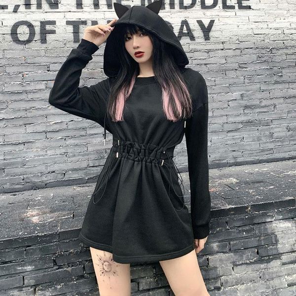 2020 autumn winter hooded dresses with ear long sleeve gothic punk dress women loose mini dress female chic a-line robe1, Black;gray
2020 autumn winter hooded dresses with ear long sleeve gothic punk dress women loose mini dress female chic a-line robe1, Black;gray