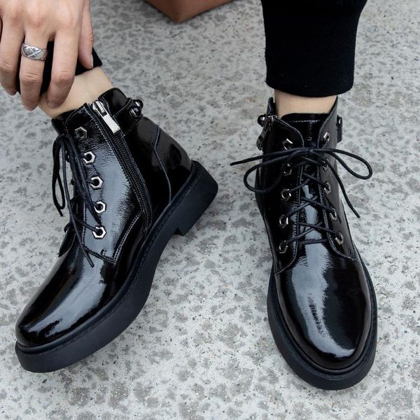 boots genuine leather brand fashion drop ship autumn winter shoes woman ankle cow skin patent cool motorcycles, Black
boots genuine leather brand fashion drop ship autumn winter shoes woman ankle cow skin patent cool motorcycles, Black