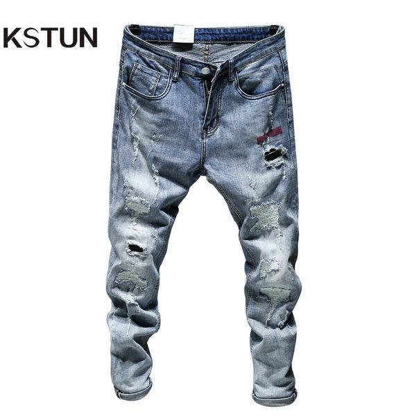 mens jeans holes frayed hiphop ripped light blue skinny stretch slim leg streetwear distressed moto biker jeans male denim pants
mens jeans holes frayed hiphop ripped light blue skinny stretch slim leg streetwear distressed moto biker jeans male denim pants