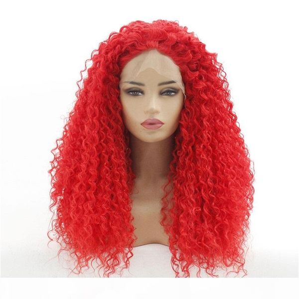 red color curly synthetic hair lace frontal wig simulation human hair lace front wigs perruques de cheveux humains 191022-113, Black;brown
red color curly synthetic hair lace frontal wig simulation human hair lace front wigs perruques de cheveux humains 191022-113, Black;brown
