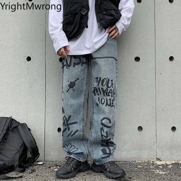 streetwear men casual loose straight plus size denim pant graffiti letter contrast print jeans hip hop fashion punk harajuku new, Blue
streetwear men casual loose straight plus size denim pant graffiti letter contrast print jeans hip hop fashion punk harajuku new, Blue