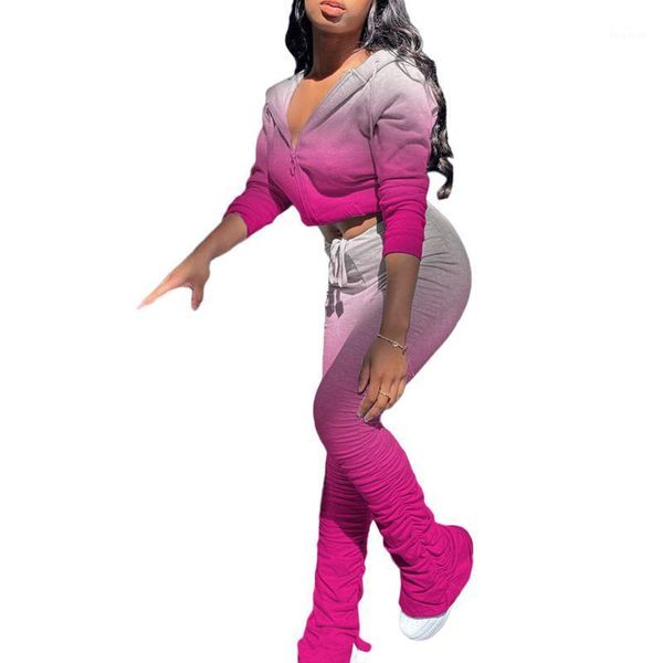 dewadbow spring 2 piece set women long sleeve hooded zipper gradient sporty jackets+stacked pants sets workout stretchy outfits1, Gray
dewadbow spring 2 piece set women long sleeve hooded zipper gradient sporty jackets+stacked pants sets workout stretchy outfits1, Gray