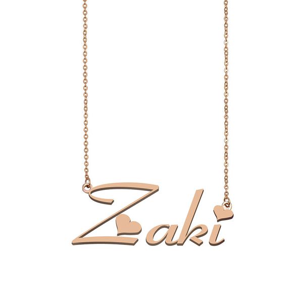 Zaki Name Necklace Custom Nameplate Pendant for Women Girls Birthday Gift Kids Best Friends Jewelry 18k Gold Plated Stainless Steel, Silver
Zaki Name Necklace Custom Nameplate Pendant for Women Girls Birthday Gift Kids Best Friends Jewelry 18k Gold Plated Stainless Steel, Silver
