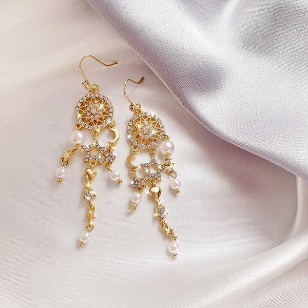 dangle & chandelier korea trendy imitation pearls long tassel earrings for women dreamcatcher stars crystal statement party jewelry gifts, Silver
dangle & chandelier korea trendy imitation pearls long tassel earrings for women dreamcatcher stars crystal statement party jewelry gifts, Silver