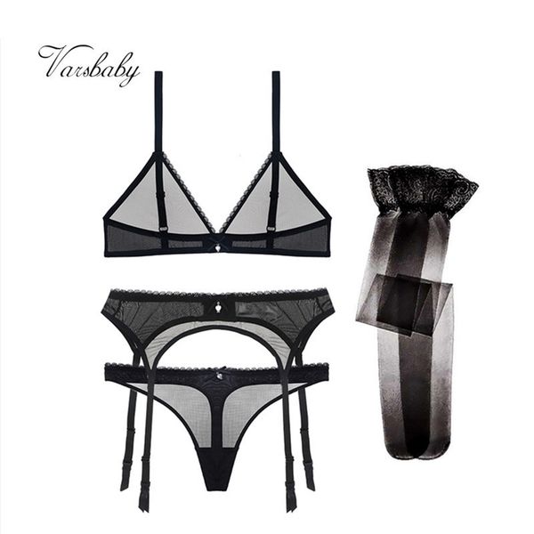 varsbaby bra+thongs+garter+stockings 4pcs transparent underwear wire seamless bra set y200708, Red;black
varsbaby bra+thongs+garter+stockings 4pcs transparent underwear wire seamless bra set y200708, Red;black