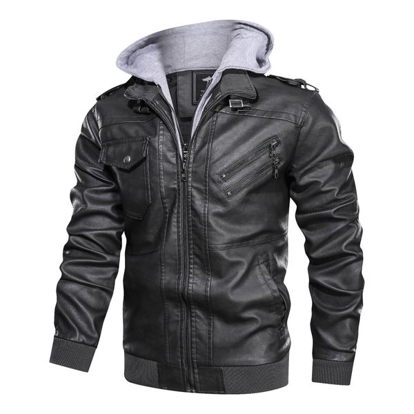mens fashion leather jackets hooded autumn winter pu jacket street style clothing long sleeve zipper men's outerwear coats, Black;brown
mens fashion leather jackets hooded autumn winter pu jacket street style clothing long sleeve zipper men's outerwear coats, Black;brown