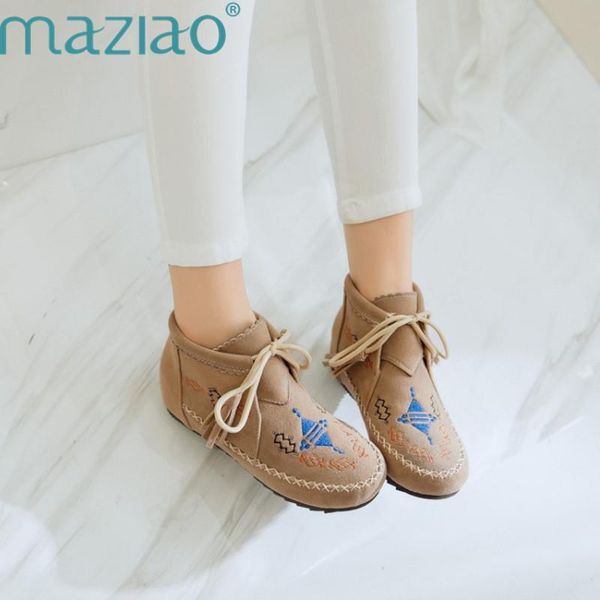new fashion women snow suede boots embroidery winter warm women lace-up shoes mazaio, Black
new fashion women snow suede boots embroidery winter warm women lace-up shoes mazaio, Black