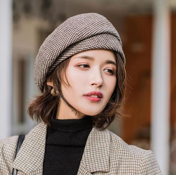 berets helisopus fashion plaid beret hat women autumn winter elegant vintage octagonal wool caps british style female painter, Blue;gray
berets helisopus fashion plaid beret hat women autumn winter elegant vintage octagonal wool caps british style female painter, Blue;gray