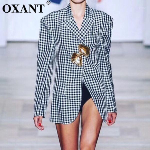 oxant plaid blazer female metal shell with pearl long sleeve coat women's spring jacket large size vintage new clothing1, White;black
oxant plaid blazer female metal shell with pearl long sleeve coat women's spring jacket large size vintage new clothing1, White;black