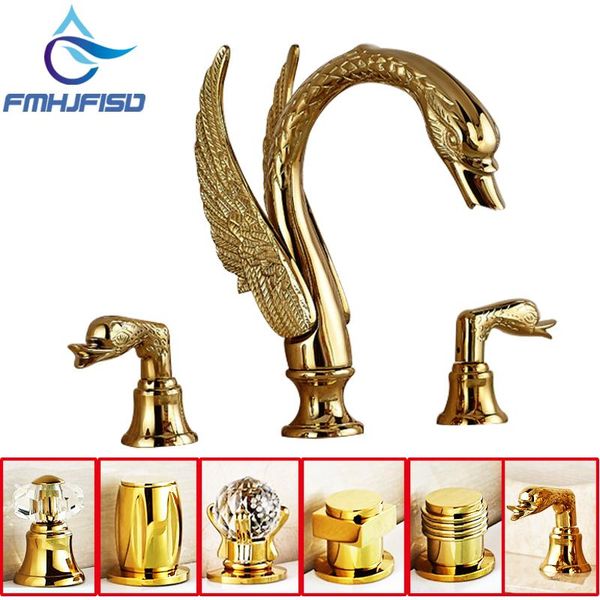 luxury golden swan shape basin faucet widespread sink faucets dual handle deck mount bathroom mixer water taps
luxury golden swan shape basin faucet widespread sink faucets dual handle deck mount bathroom mixer water taps