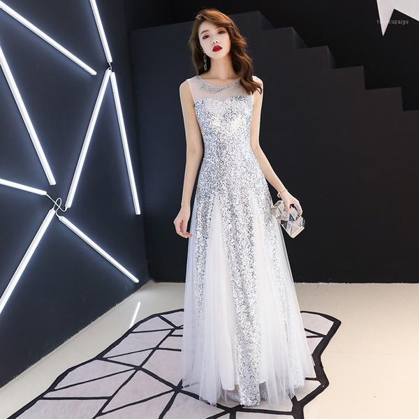 silver sequined long prom dress 2019 es2690-1 elegant a line o neck sleeveless tulle evening party gowns vestido de fiesta noche1, White;black
silver sequined long prom dress 2019 es2690-1 elegant a line o neck sleeveless tulle evening party gowns vestido de fiesta noche1, White;black