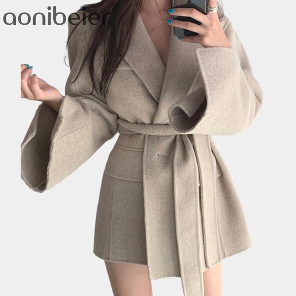 aonibeier autumn french lapel straight slimming lace-up waist cardigan long sleeve woolen coat for women loose casual suit, Black
aonibeier autumn french lapel straight slimming lace-up waist cardigan long sleeve woolen coat for women loose casual suit, Black