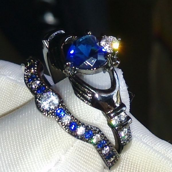 sterling wholesale heart jewelry silver 925 black gold pated blue sapphire cz diamond wedding bridal women, Slivery;golden
sterling wholesale heart jewelry silver 925 black gold pated blue sapphire cz diamond wedding bridal women, Slivery;golden