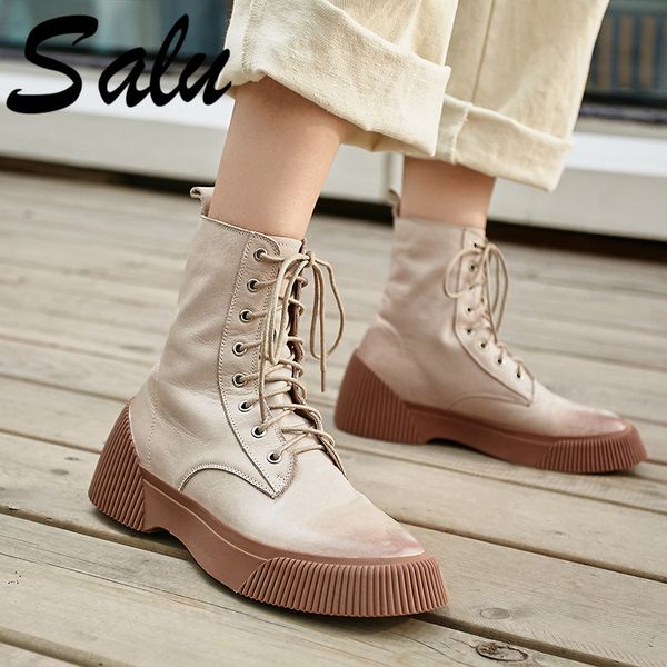 salu women shoes boots genuine leather snow winter plush fur warm lace up ankle boots shoes woman, Black
salu women shoes boots genuine leather snow winter plush fur warm lace up ankle boots shoes woman, Black