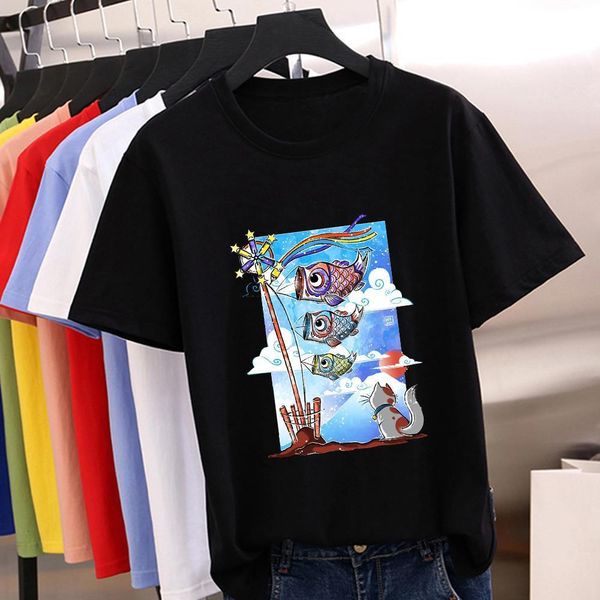 summer japanese style illustration printing t-shirt cute cat beautiful women's shirt comfortable casual o-neck multicolortshirt, White
summer japanese style illustration printing t-shirt cute cat beautiful women's shirt comfortable casual o-neck multicolortshirt, White