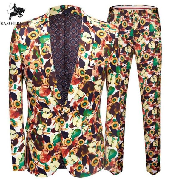 men's suits & blazers fruit print suit romantic wedding for men 2 pieces set latest coat + pant designs stage singer slim fit costume, White;black
men's suits & blazers fruit print suit romantic wedding for men 2 pieces set latest coat + pant designs stage singer slim fit costume, White;black