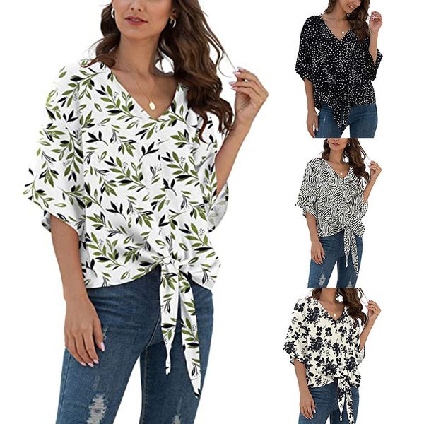 2022 spring and summer new fashion v-neck short sleeve shirt temperament printed shirt women's clothing, White
2022 spring and summer new fashion v-neck short sleeve shirt temperament printed shirt women's clothing, White