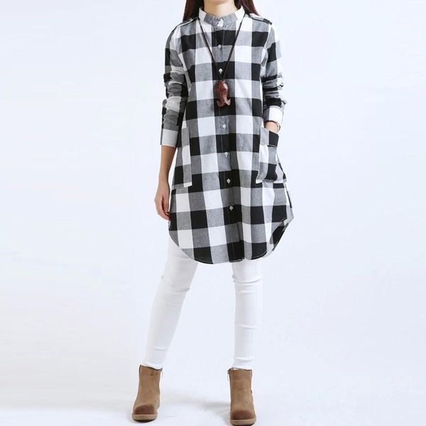 etosell 2020 summer autumn plaid shirts women blouse shirt long style casual loose vintage plus size 2xl1, White
etosell 2020 summer autumn plaid shirts women blouse shirt long style casual loose vintage plus size 2xl1, White