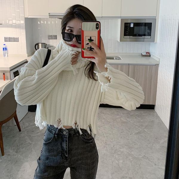 women's sweaters take the xian design feeling long sleeve hole in brief paragraph sweater with collar two-piece outfit, White;black
women's sweaters take the xian design feeling long sleeve hole in brief paragraph sweater with collar two-piece outfit, White;black