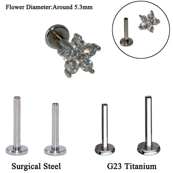 1pc g23 titanium&steel 16g cz gem moon labret lip bar ring crystal flower ear cartilage tragus helix piercing screw fit q sqcoxk, Silver
1pc g23 titanium&steel 16g cz gem moon labret lip bar ring crystal flower ear cartilage tragus helix piercing screw fit q sqcoxk, Silver