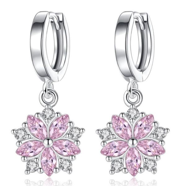 pink crystal zircon cherry blossom flower hoop earrings for women girl brincos, Golden;silver
pink crystal zircon cherry blossom flower hoop earrings for women girl brincos, Golden;silver
