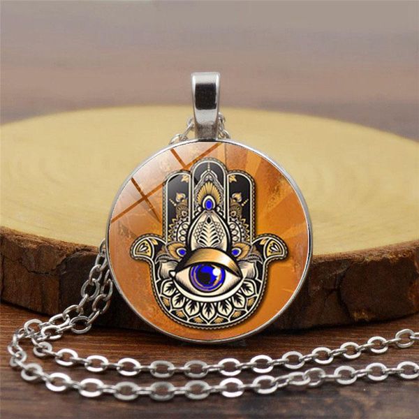 pendant necklaces palm hamsa blue turkish eye necklace glass cabochon for women man amulet jewelry, Silver
pendant necklaces palm hamsa blue turkish eye necklace glass cabochon for women man amulet jewelry, Silver