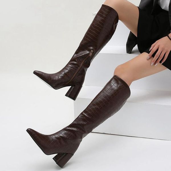 boots high-quality brand square high heels elegant office lady shoes party trendy women footwear female, Black
boots high-quality brand square high heels elegant office lady shoes party trendy women footwear female, Black