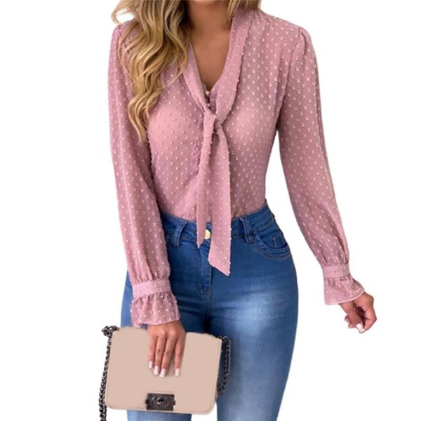 women's blouses & shirts autumn casual party soft lace up long sleeve women blouse loose button down travel daily chiffon polka dot tra, White
women's blouses & shirts autumn casual party soft lace up long sleeve women blouse loose button down travel daily chiffon polka dot tra, White