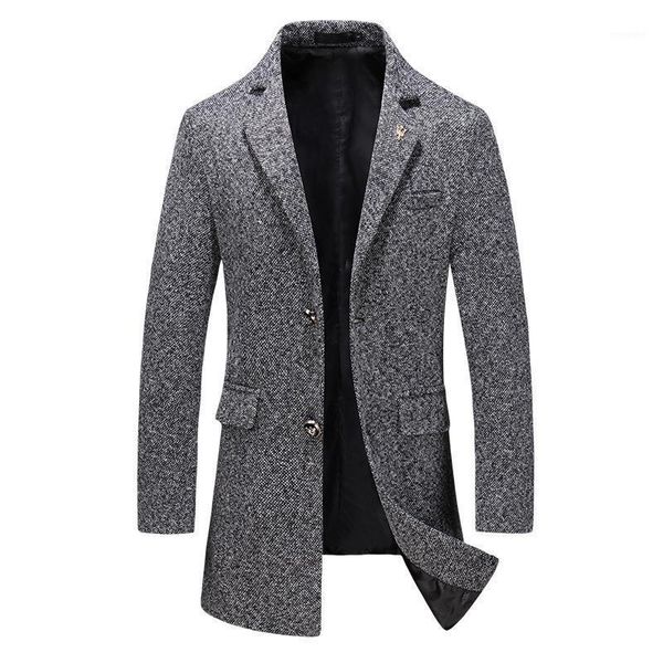 2020 autumn and winter new style men fold-down collar single breasted two-button woolen coat windbreaker coat1, Black
2020 autumn and winter new style men fold-down collar single breasted two-button woolen coat windbreaker coat1, Black