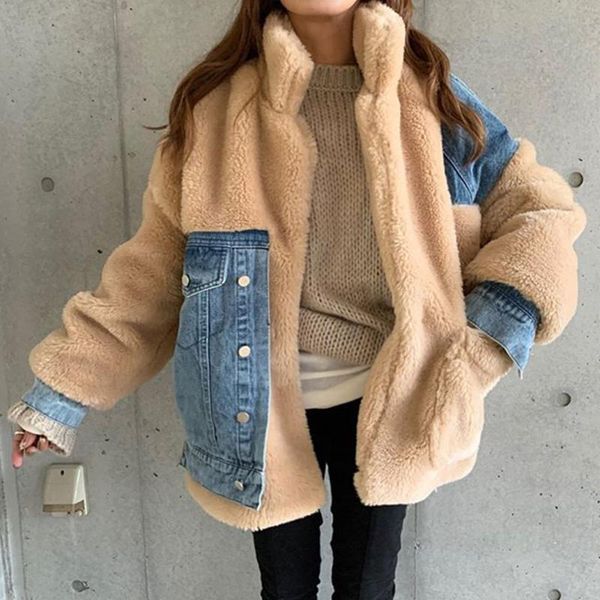 women fleece faux fur jacket plus size thick zipper short fluffy winter teddy coat female korean casual patchwork plush overcoat kg-664, Black
women fleece faux fur jacket plus size thick zipper short fluffy winter teddy coat female korean casual patchwork plush overcoat kg-664, Black