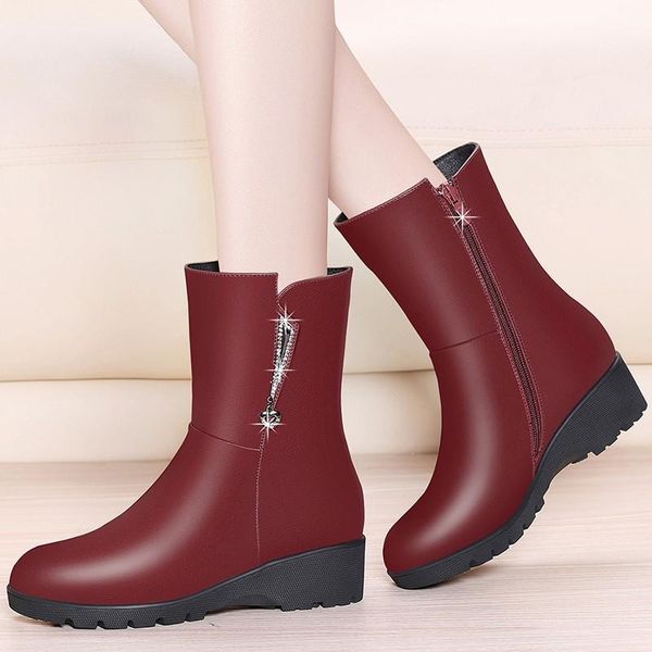 genuine sheepskin leather mid calf boots for women wedges round toe med heel short boots dress shoes woman bft-a0009, Black
genuine sheepskin leather mid calf boots for women wedges round toe med heel short boots dress shoes woman bft-a0009, Black